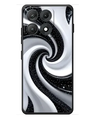 Чехол для Motorola Edge 70 Max с картинкой «Черно-белая спираль»