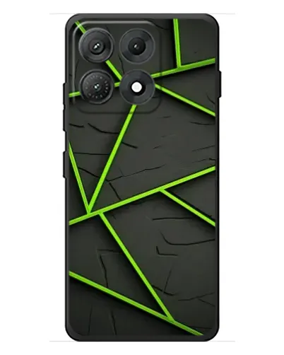 Чехол для Motorola Edge 70 Max с картинкой «Зеленые геометрические линии»