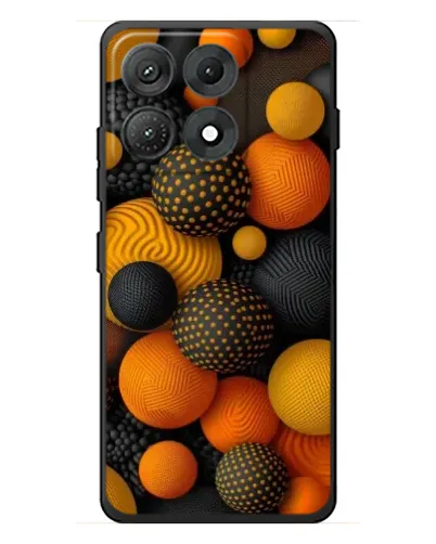 Чехол для Motorola Edge 70 Max с картинкой «Объемные оранжевые сферы»