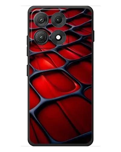 Чехол для Motorola Edge 70 Max с картинкой «Красная глянцевая сетка»