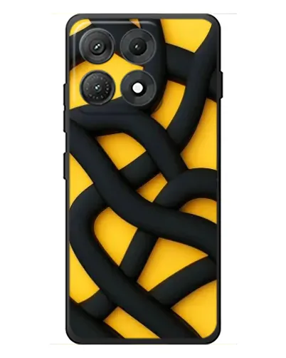 Чехол для Motorola Edge 70 Max с картинкой «Черное желтое переплетение»