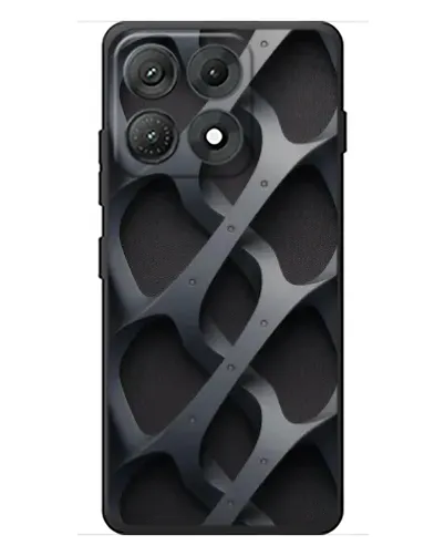 Чехол для Motorola Edge 70 Max с картинкой «Объемное серое плетение»