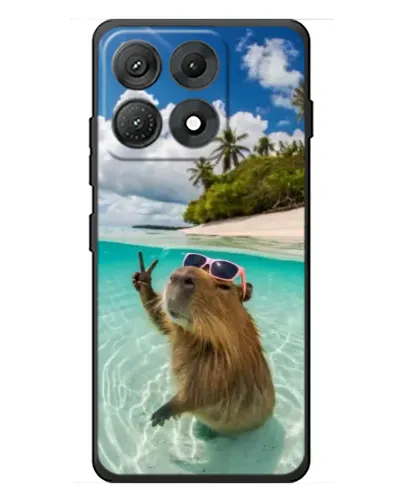Чехол для Motorola Edge 70 Max с картинкой «Капибара на море»