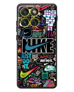 Чехол для Motorola Edge 70 с картинкой «Яркий коллаж Nike»