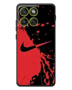 Чехол для Motorola Edge 70 с картинкой «Красные брызги Nike»