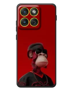 Чехол для Motorola Edge 70 с картинкой «Bored Ape в красном»