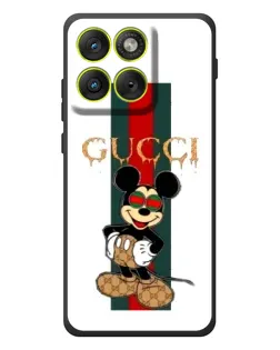 Чехол для Motorola Edge 70 с картинкой «Микки Маус Gucci — полосы»