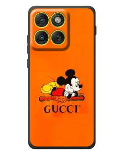 Чехол для Motorola Edge 70 с картинкой «Микки Маус Gucci — оранж»