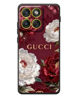 Чехол для Motorola Edge 70 с картинкой «Gucci — бордовые розы»