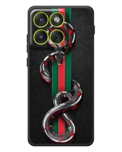 Чехол для Motorola Edge 70 с картинкой «Gucci — змея на полосе»