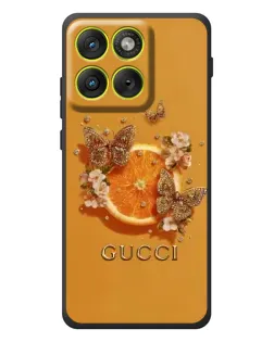 Чехол для Motorola Edge 70 с картинкой «Gucci — золотые бабочки»