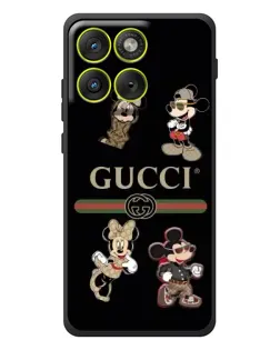Чехол для Motorola Edge 70 с картинкой «Gucci — герои Disney и монограмма»