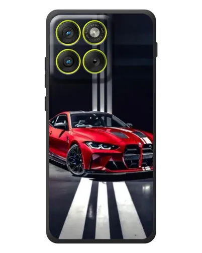 Чехол для Motorola Edge 70 с картинкой «Красная BMW на дороге»