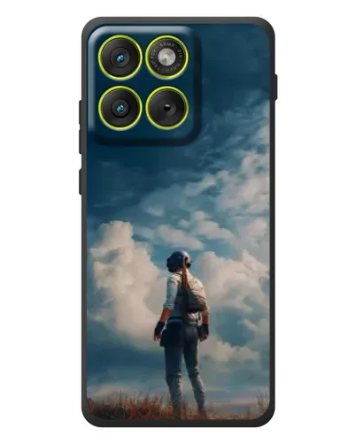Чехол для Motorola Edge 70 с картинкой «Герой PUBG на скале»