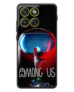 Чехол для Motorola Edge 70 с картинкой «Красный импостер — макро»