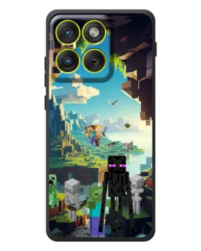 Чехол для Motorola Edge 70 с картинкой «Эндермен в лесу»