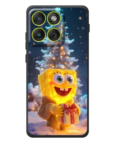 Чехол для Motorola Edge 70 с картинкой «Рождественский Спанч Боб»