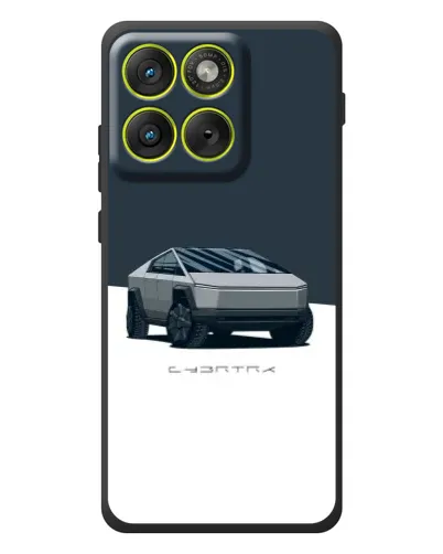 Чехол для Motorola Edge 70 с картинкой «Серебристый Cybertruck Tesla»