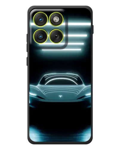 Чехол для Motorola Edge 70 с картинкой «Tesla в неоне»