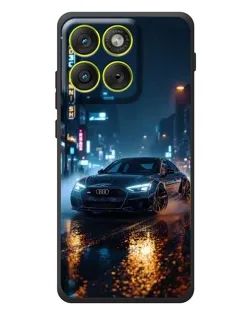 Чехол для Motorola Edge 70 с картинкой «Ночной город и Audi»
