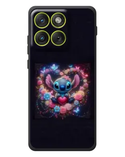 Чехол для Motorola Edge 70 с картинкой «Stitch в цветах»