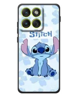 Чехол для Motorola Edge 70 с картинкой «Stitch среди цветов»