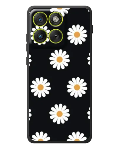 Чехол для Motorola Edge 70 с картинкой «Ромашки на черном» Чехол для Motorola Edge 70 с картинкой «Ромашки на черном»