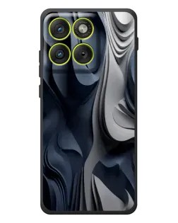 Чехол для Motorola Edge 70 с картинкой «Объемные синие складки»