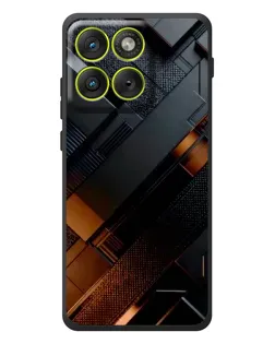 Чехол для Motorola Edge 70 с картинкой «Черные геометрические блоки»