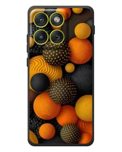 Чехол для Motorola Edge 70 с картинкой «Объемные оранжевые сферы»