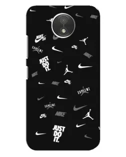 Чехол для Motorola Moto C (XT1750) с картинкой «Nike Black Pattern»