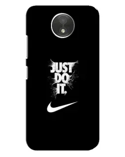 Чехол для Motorola Moto C (XT1750) с картинкой «Текстовый принт Nike»