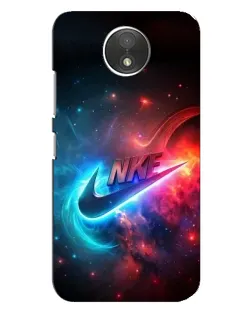 Чехол для Motorola Moto C (XT1750) с картинкой «Огненный логотип Nike»