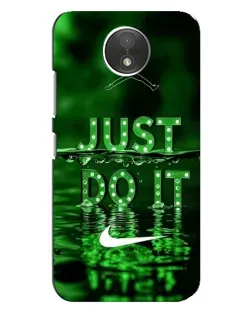 Чехол для Motorola Moto C (XT1750) с картинкой «Зеленый неоновый Nike»