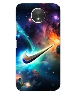 Чехол для Motorola Moto C (XT1750) с картинкой «Космический Nike Swoosh»