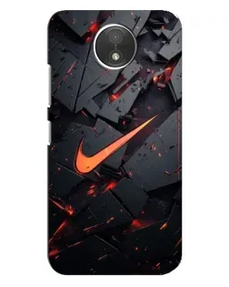 Чехол для Motorola Moto C (XT1750) с картинкой «Nike — эффект разломов»