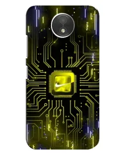 Чехол для Motorola Moto C (XT1750) с картинкой «Nike — золотая искра»