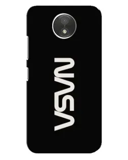 Чехол для Motorola Moto C (XT1750) с картинкой «NASA — вертикальный логотип»