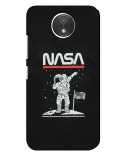 Чехол для Motorola Moto C (XT1750) с картинкой «NASA — шагаем по Луне»