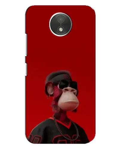 Чехол для Motorola Moto C (XT1750) с картинкой «Bored Ape в красном»