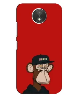 Чехол для Motorola Moto C (XT1750) с картинкой «Bored Ape — красный фон»