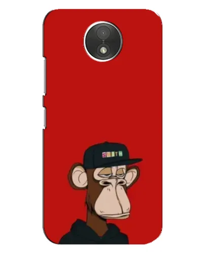 Чехол для Motorola Moto C (XT1750) с картинкой «Bored Ape — красный фон»