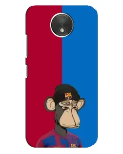 Чехол для Motorola Moto C (XT1750) с картинкой «Bored Ape — фанат Барсы»