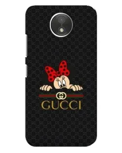 Чехол для Motorola Moto C (XT1750) с картинкой «Минни Маус Gucci — черный»