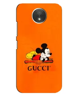 Чехол для Motorola Moto C (XT1750) с картинкой «Микки Маус Gucci — оранж»