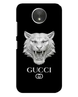 Чехол для Motorola Moto C (XT1750) с картинкой «Gucci — серебряный лев»