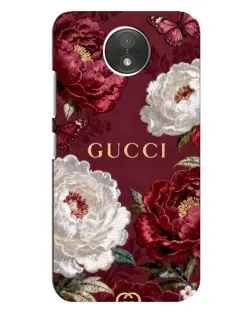 Чехол для Motorola Moto C (XT1750) с картинкой «Gucci — бордовые розы»