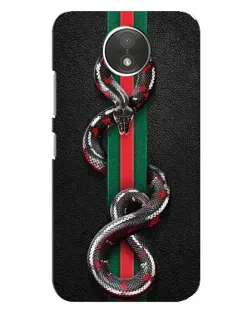 Чехол для Motorola Moto C (XT1750) с картинкой «Gucci — змея на полосе»