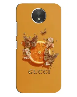 Чехол для Motorola Moto C (XT1750) с картинкой «Gucci — золотые бабочки»