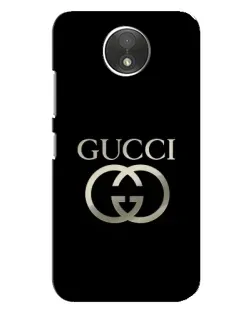 Чехол для Motorola Moto C (XT1750) с картинкой «Gucci — золото на черном»